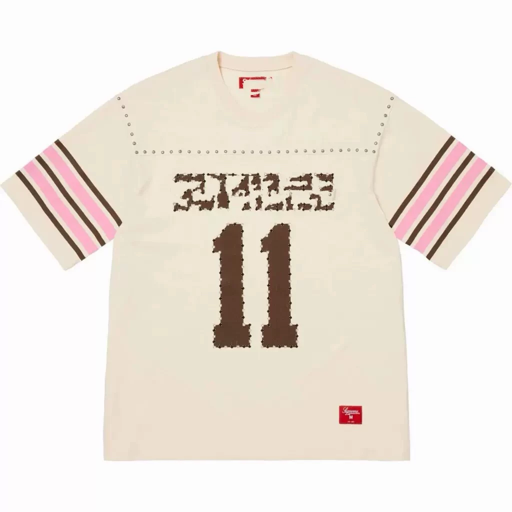 Milu independent 26ss studded s/s football top rivet short-sleeved no. 11 rugby jersey