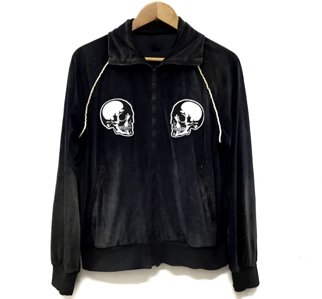 Kk11 number nine n9 skull velvet embroider zipperjacketoutwearcardiganloose