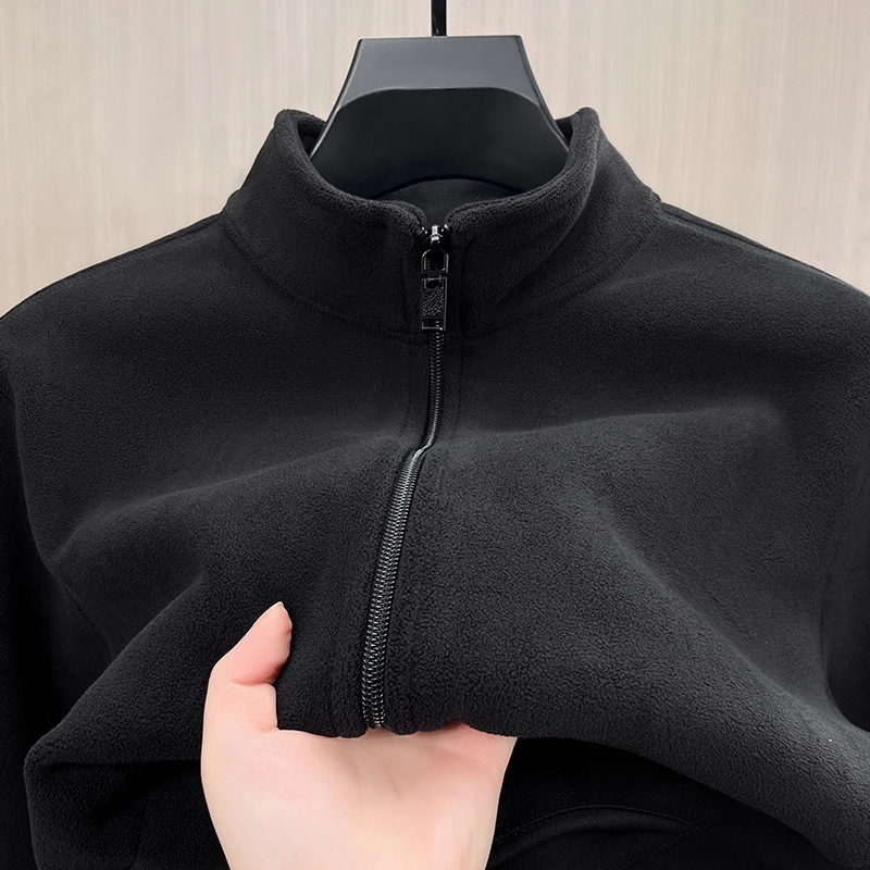Clearance pick up thickened polar fleece stand collar sweatshirt men’s cardigan outwear autumn winter zipper casual fleece jacket